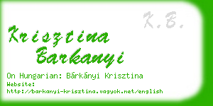 krisztina barkanyi business card
