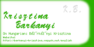 krisztina barkanyi business card